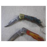 (FS) 3 Damascus Blade Keychain Fold...