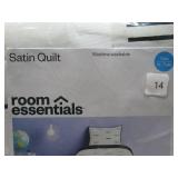 Twin/Twin Extra Long Satin Quilt White/Black - Room Essentials