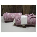 Floral Block Print Jacquard Throw Purple/Cream - Threshold  (set of 2)
