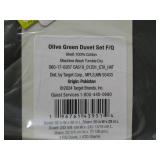 Full/Queen Cotton Percale Duvet Set Olive Green - Casaluna