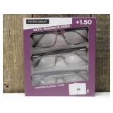 Foster Grant Metal Reading Glasses +1.50