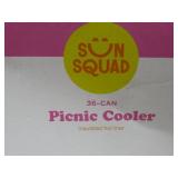 36 Cans/31qt Soft Sided Cooler - Sun Squad™ Beige Checkered/Yellow