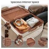 4 PCS Expandable ABS Lightweight Hard Shell Luggage Set Cream