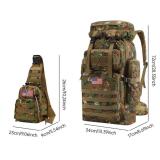 Tactical Hiking Utility Backpack with Crossbody Bag, Camouflage - Brand New