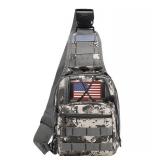 Tactical Hiking Utility Crossbody Bag, Gray Camouflage - Brand New