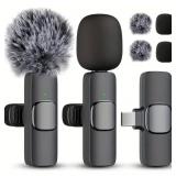 2 Piece Wireless Lavalier Android Nose Canceling Microphone Set - Brand New