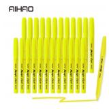 24 Pack of Aihao Fluorescent Yellow Highlighter Chisel Tip Markers - Brand New
