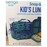 Bentgo Kids Snap & Go Leak-Proof Lunch Set, Insulated Bag, Shark Print - Brand New