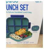 Bentgo Kids Snap & Go Leak-Proof Lunch Set, Insulated Bag, Shark Print - Brand New