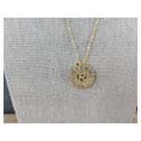 Kelmal Collection R Initial 14K Gold Plated Necklace - 18in Chain & 2in Extender - Brand New