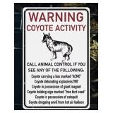ACME Warning Coyote Activity 8" x 12" Metal Sign - Brand New