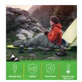 Wakeman Outdoors Mummy Adult Cold Weather Gray Sleeping Bag Rated to 25°F, Waterproof with Drawstring Hood, Camping Equipment - Brand New