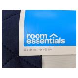 Room Essentials Throw 50 x 60 in Navy Quilted Exterior - Brand New