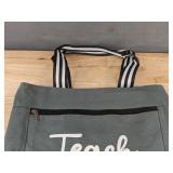 2 Teach Love Inspire Canvas 15" x 15" Green Bags - Brand New