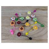 2 Toddler Straw Cups with 12 Flower Straw Covers - Brand New