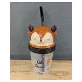 2 Toddler Straw Cups with 12 Flower Straw Covers - Brand New