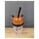 2 Toddler Straw Cups with 12 Flower Straw Covers - Brand New