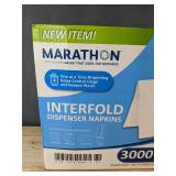 3,000 Marathon Interfold Dispenser Napkins 6.5" x 9.9" - Brand New