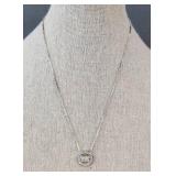 Dainty Smiley Face Necklace - Silver Color, 15" Long, 2" Extender - Brand New