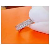 Wuziven Moissanite Ring 925 Sterling Silver, Unisex Size 8 - Brand New