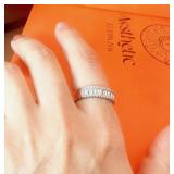 Wuziven Moissanite Ring 925 Sterling Silver, Unisex Size 8 - Brand New