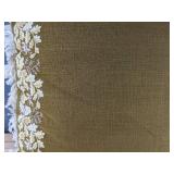 Brown Throw Pillow with Cream Embroidered Border - Brand New