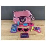 Purse & Accessories Set for Kids - Pink with Sunglasses, Toy Phone & Card - Brand New *T