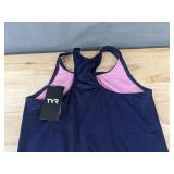 TYR Girls One Piece Bathing Suit Navy Blue Size LG 10/12 - Brand New *T