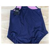 TYR Girls One Piece Bathing Suit Navy Blue Size LG 10/12 - Brand New *T