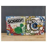 Hasbro Sorry! & Trouble Board Games - Brand New *T