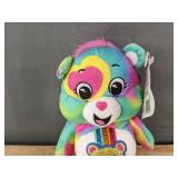 Care Bears Rainbow Plush Bear - Glitter Belly & Rainbow Tie-Dye - Brand New *T