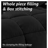 Black Queen Comforter Box Stitching, 88" x 88" - Brand New *A