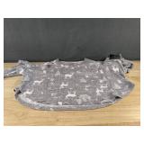 Cuddl Duds Gray Woodland Moose Print Pajama Set Top & Bottom, Size Petite Large - Brand New