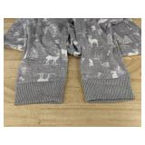 Cuddl Duds Gray Woodland Moose Print Pajama Set Top & Bottom, Size Petite Large - Brand New