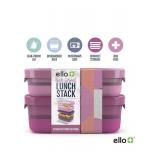 Ello Lunch Stack 2-Pack - Leak-Proof Dishwasher Safe Microwave Safe - Brand New *T