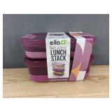 Ello Lunch Stack 2-Pack - Leak-Proof Dishwasher Safe Microwave Safe - Brand New *T