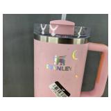 Stanley Quencher 40 oz H2.0 Pink Tumbler with Moon & Stars - New