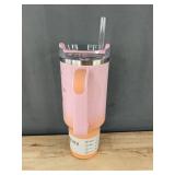 Stanley Quencher 40 oz H2.0 Pink Tumbler with Moon & Stars - New