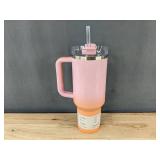 Stanley Quencher 40 oz H2.0 Pink Tumbler with Moon & Stars - New