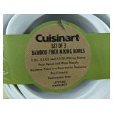 Cuisinart Bamboo Fiber Mixing Bowls Set of 3 - Brand New