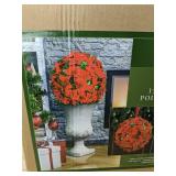 2 LCG Florals 15 Inch Artificial Poinsettia Balls - Brand New