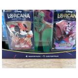 Disney Lorcana Trading Card Game Bundle, 4 Booster Packs & 1 Card Portfolio - Brand New