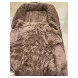 Brown Plush Shag Lounge Couch/Mattress - Includes Blanket