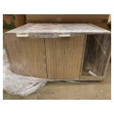 Wood Cabinet with Glass Display Area - Glass Missing