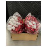 50 - Cheerleader Pom Poms - Red & White (Lot of 2)