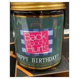 Back & Body Hurts Happy Birthday! Lavender Candle - 9 oz Soy Wax, 45 Hr Burn Time