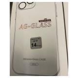 33 - AG-Glass iPhone 14 Plus Case White; iPhone 15 Pro Case White; PerfectSight 2-Pack Screen Protector; Teaught Smartphone Case
