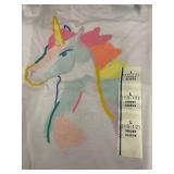 Set of 6 Large Girls Unicorn Print Short Sleeve T-Shirts (Size L 10-12)