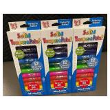 NV 3 - Kwik Stix Solid Tempera Paint 12 Classic Colors - 3 Boxes