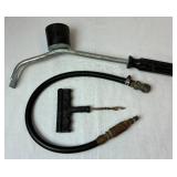 Tire Service Bundle includes Craftsman 2 1/4 Ton Jack Model 875.505230 comes with Hard Case (latch is broken) , Tire Inflators, and Assorted Tire Tools